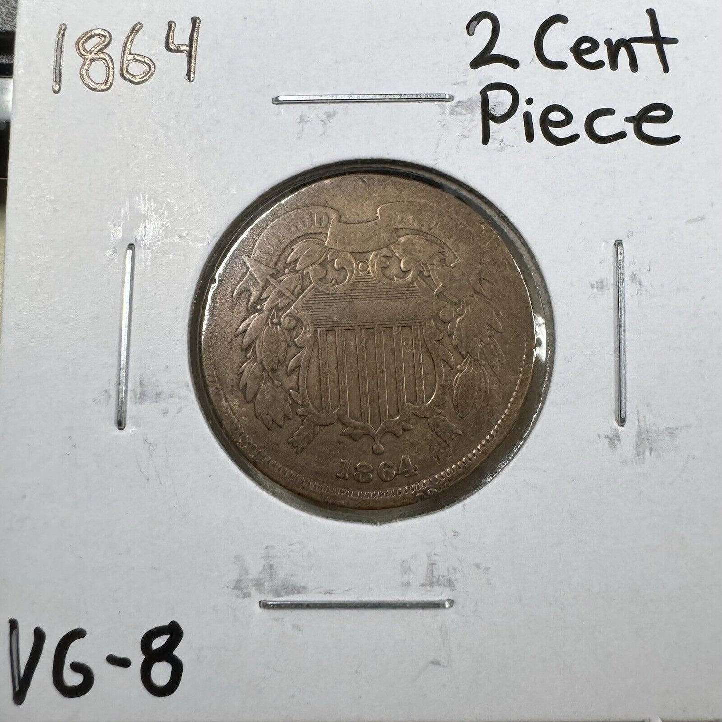 1864 2 Cent Piece - Very Good ( 300923 )