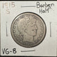 1915 S Barber Half Dollar - Very Good 