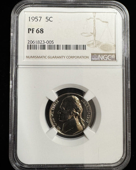 1957 Jefferson Nickel NGC - PF68