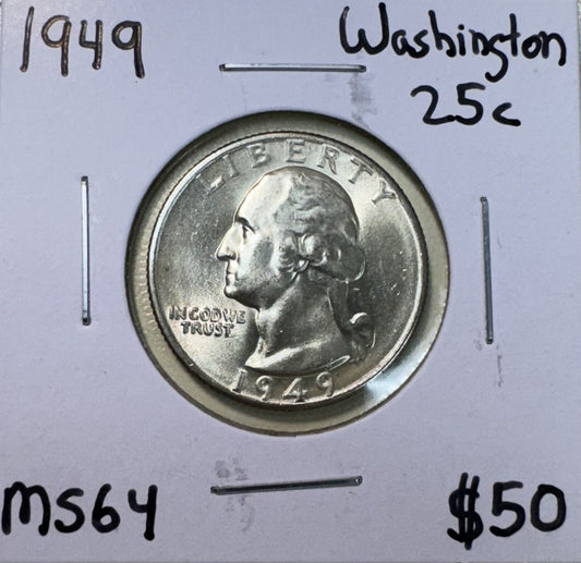 1949 Washington Quarter - Mint State ( 301023 )