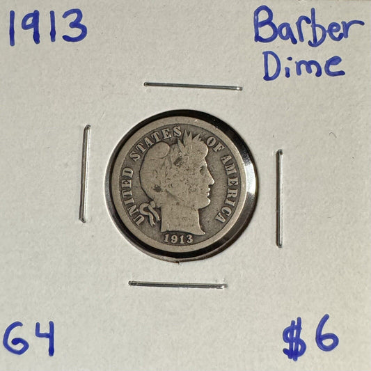 1907 D Barber Dime - Good