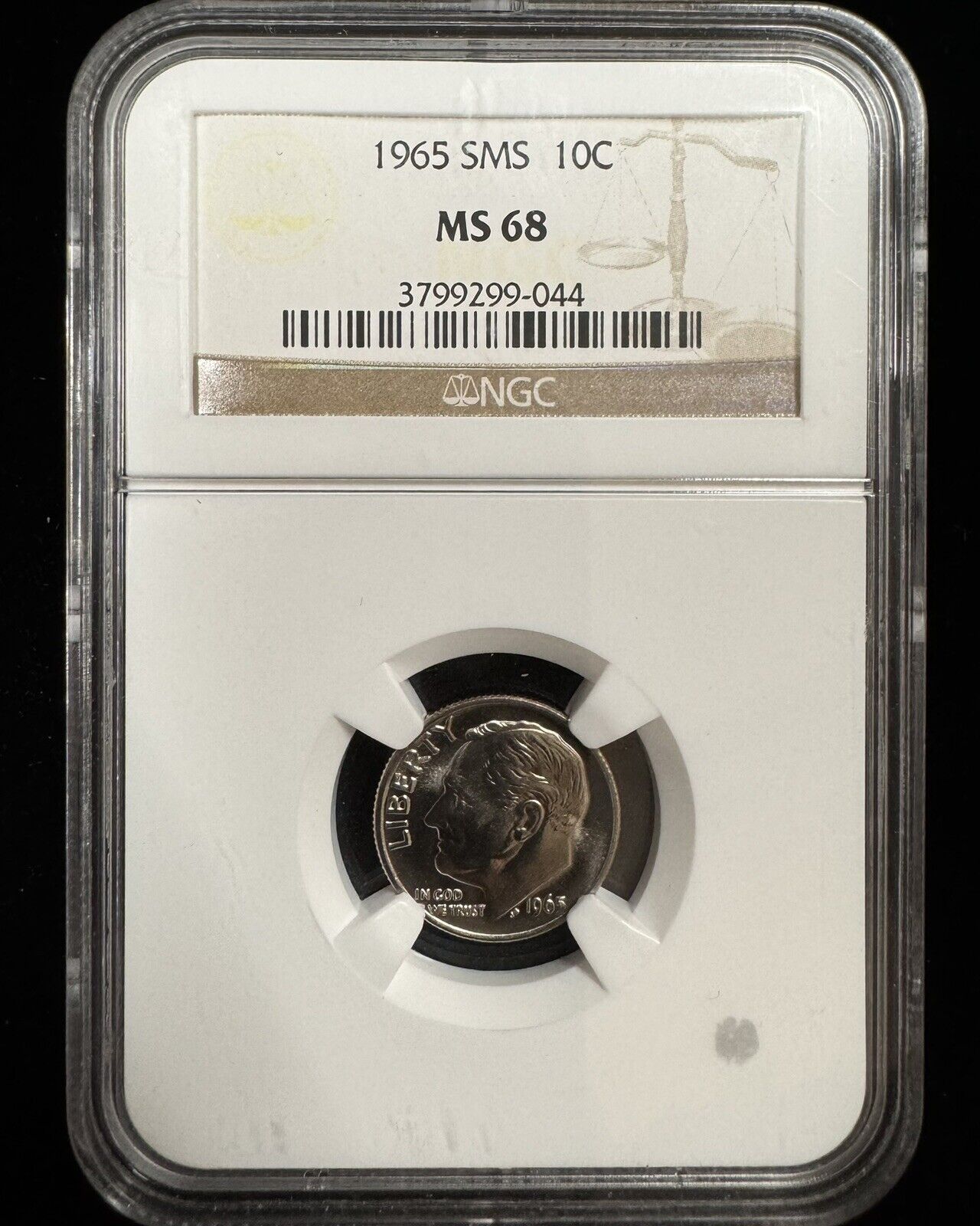 1965 Roosevelt Dime NGC - MS68 SMS