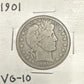 1901 Barber Half - Very Good