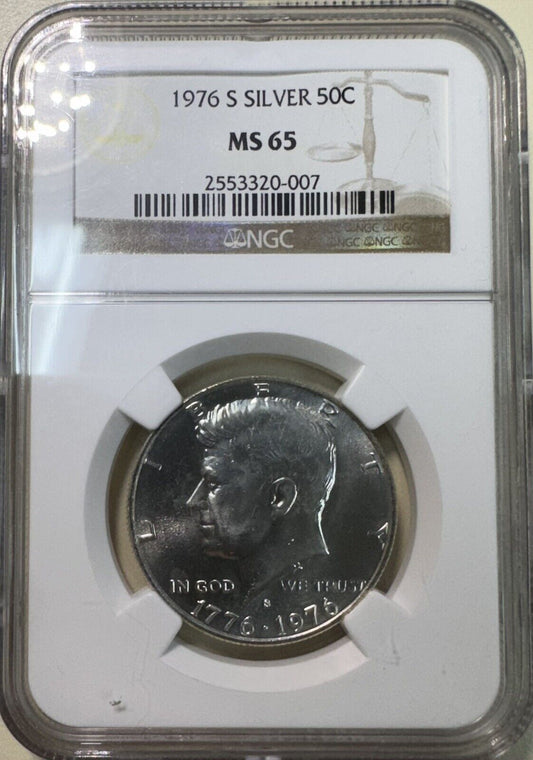 1976 S Kennedy Half Dollar Silver NGC - MS65 ( 301000 )