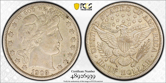 1909 Barber Half PCGS AU55 ( 301058 )