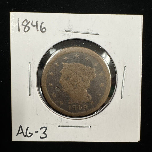 1846 Large Cent - About Good