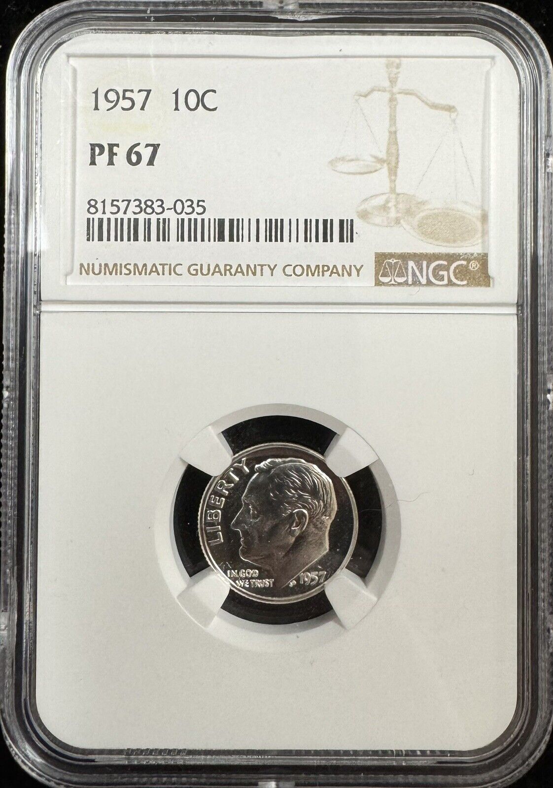 1957 Roosevelt Dime NGC - PF 67 ( 300798 )