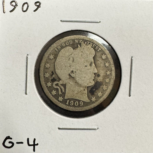 1909 Barber Quarter - Good ( 300841 )