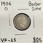 1906 O Barber Dime - Very Fine