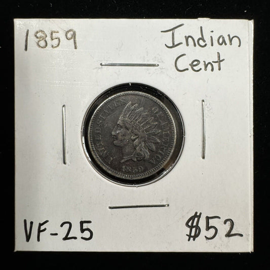 1859 Indian Head Cent - Very Fine 