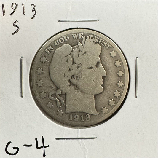 1913 S Barber Half Dollar - Good ( 300722 )