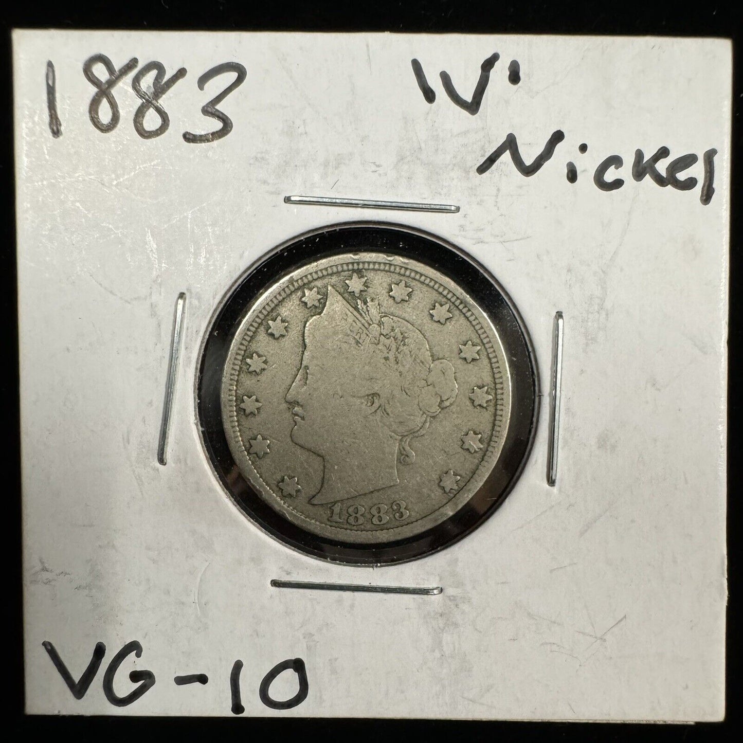 1883 V Nickel - Very Good