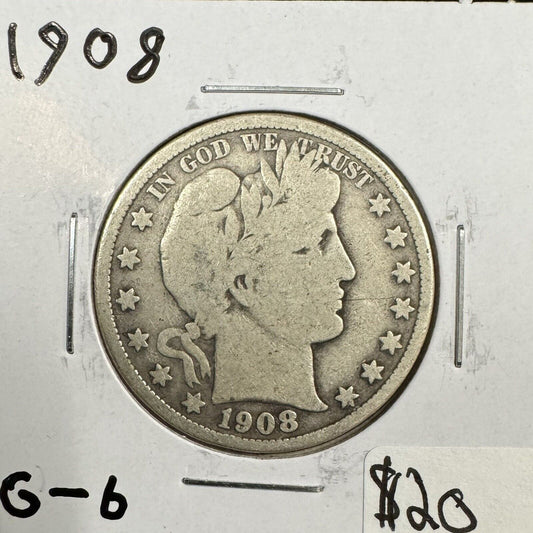 1908 Barber Half Dollar - Good