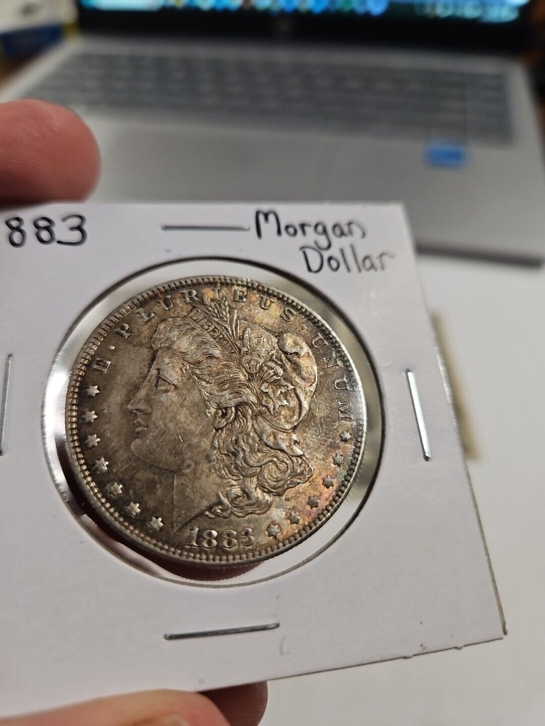 1883 Morgan Silver Dollar with Great Toning!! Almost Uncirculated