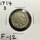 1914 D Buffalo Nickel - Fine