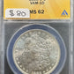 1883 O Morgan Dollar  VAM-1D - ANACS MS62  ( 40258 )