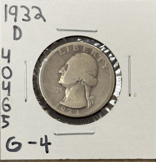 1932 D Washington Quarter - Good ( 40465 ) 