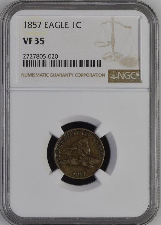 1857 Flying Eagle Cent - NGC VF 35 ( 40436 )