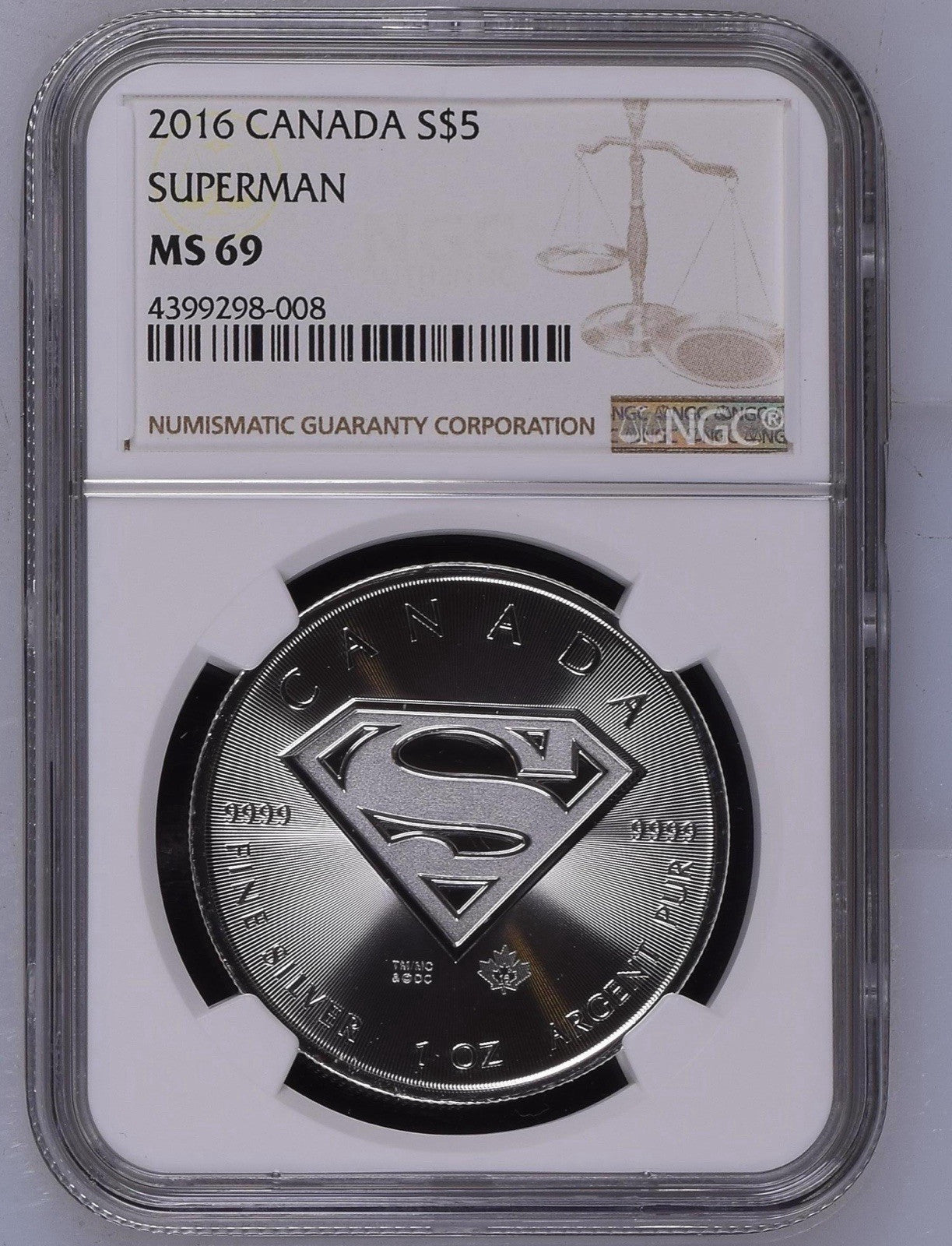 2016 Canada Superman - NGC MS69 ( 40401 )