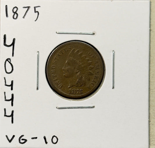 1875 Indian Head Cent - Very Good ( 40444 )