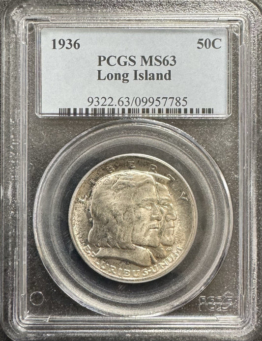 1936 Long Island Half Dollar - PCGS MS63 ( 40438 )