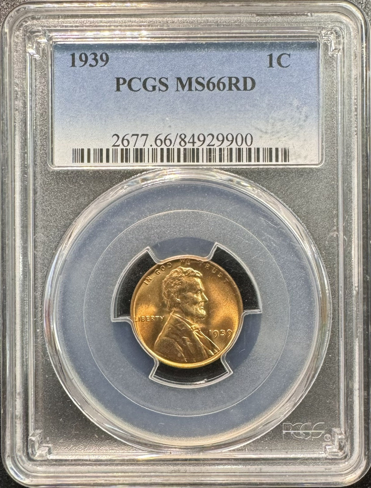 1939 Wheat Cent - PCGS MS66 RD ( 40254 )