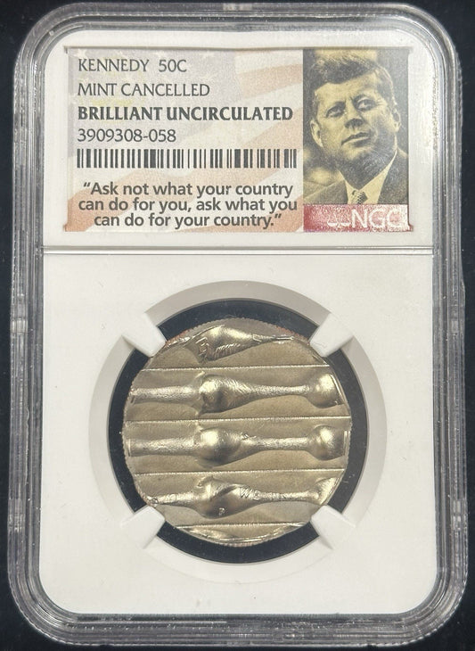 Kennedy Half Dollar Mint Cancelled NGC Brilliant Uncirculated - JP3