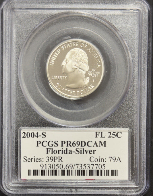 2004 S Florida State Quarter Silver- PCGS PR69 DCAM ( 40452 )