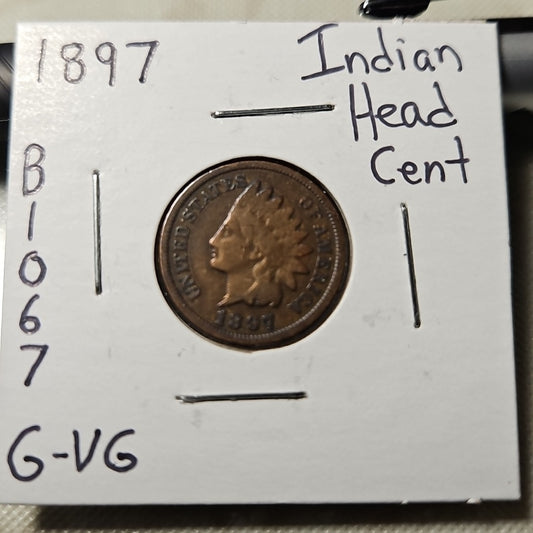 1897 Indian Head Cent Good-Very Good B1067