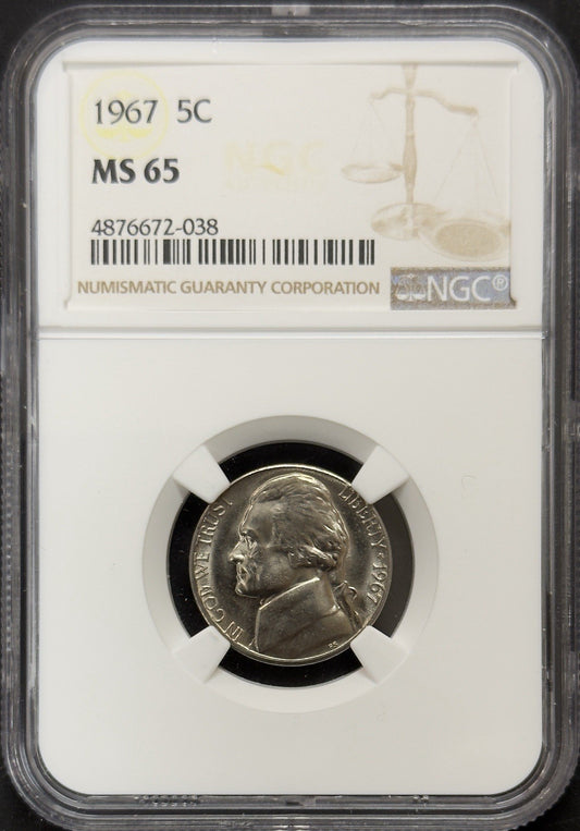 1967 Jefferson Nickel - NGC MS65 ( 40461 )