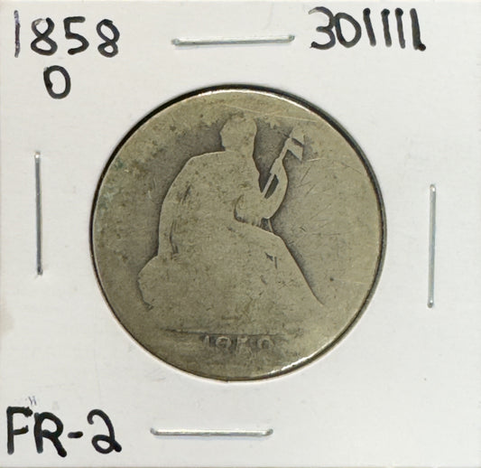 1858 O Seated Half Dollar - Fair ( 301111 )