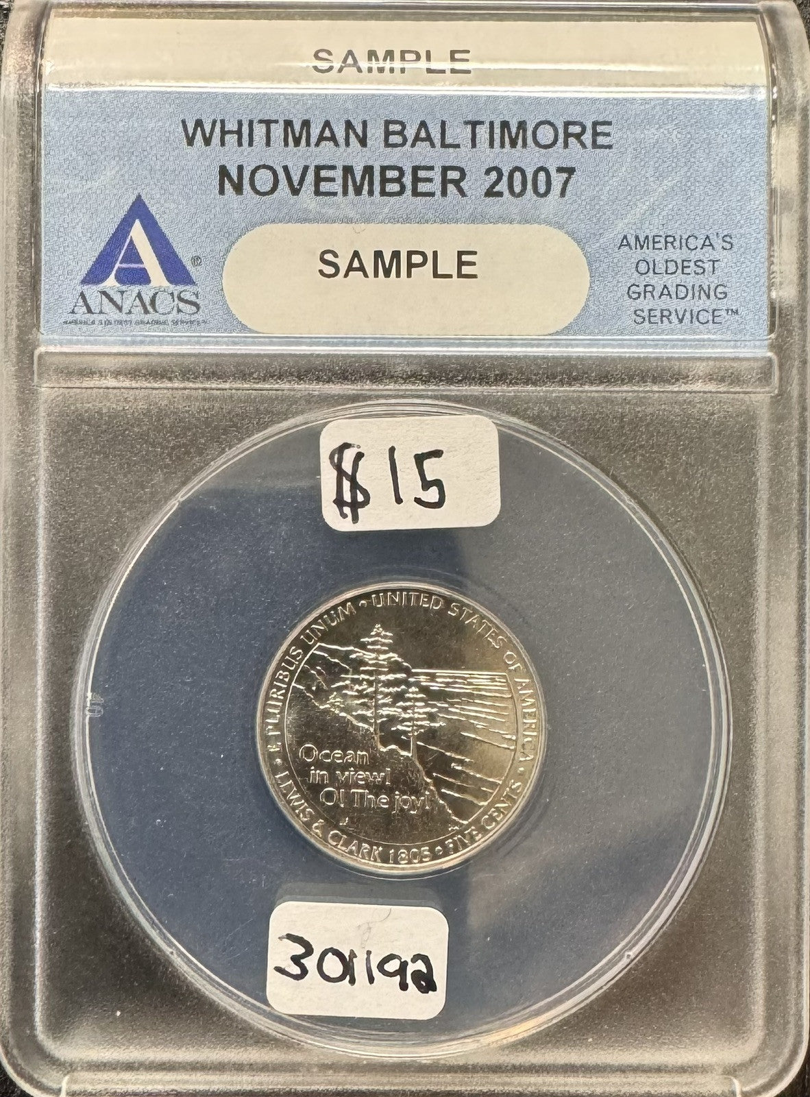 2007 Jefferson Nickel ANACS - SAMPLE ( 301192 )