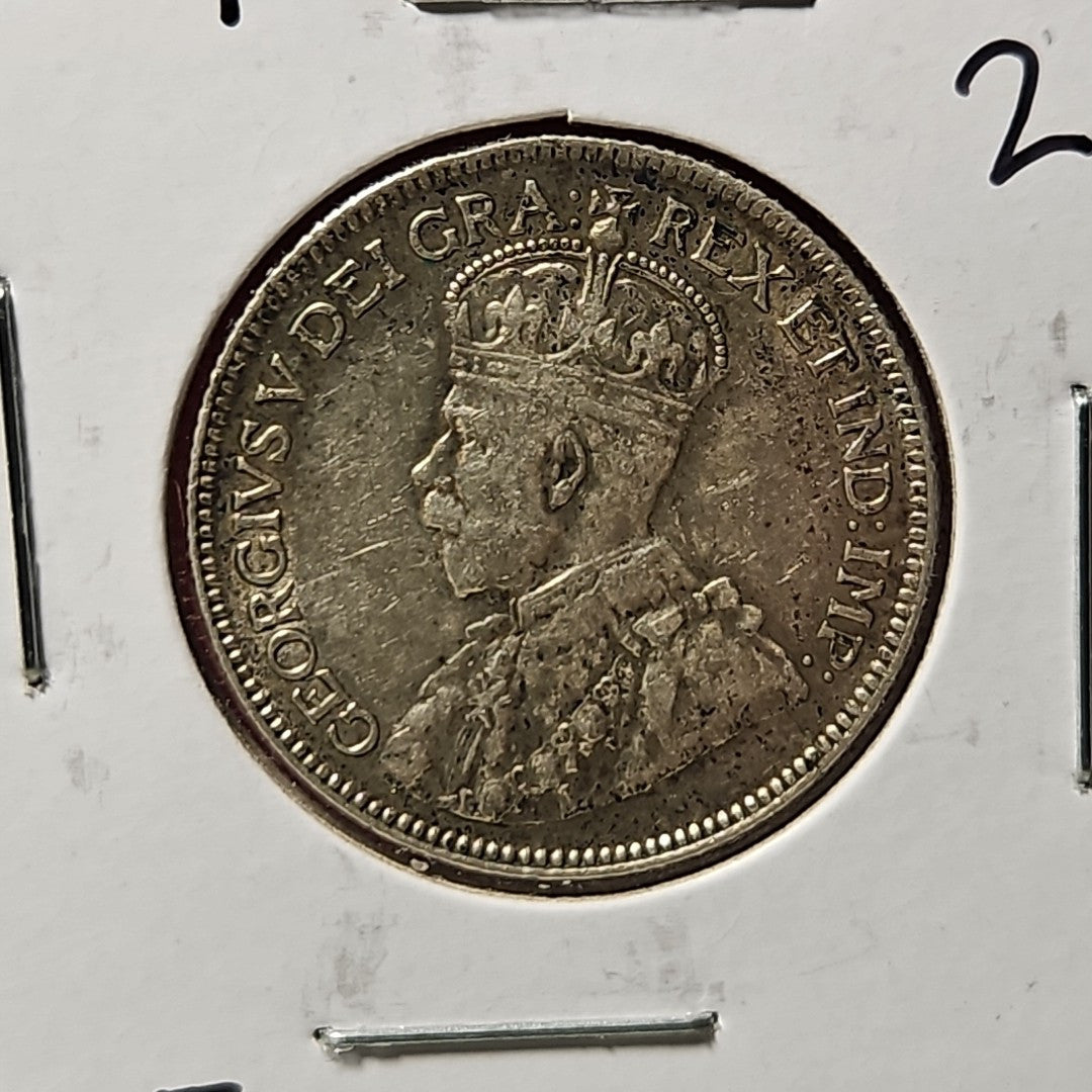 1929 Canada Silver 25 Cents Very Fine B1054