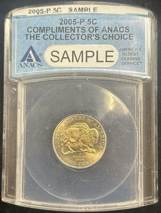 2005 P Bison Nickel ANACS Sample Slab - JP6