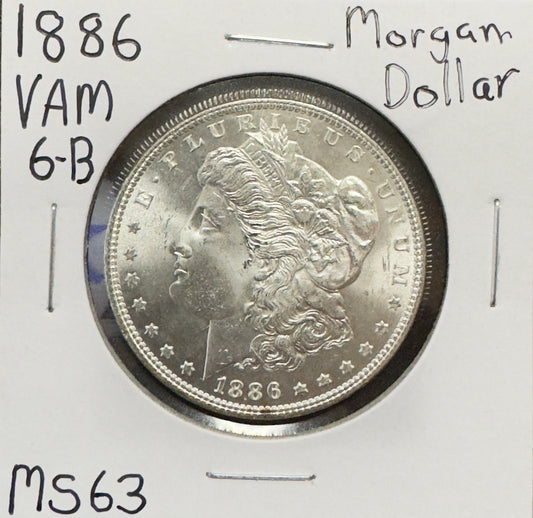 1886 $1 Morgan Silver Dollar - VAM-6B Clashed Obverse - Mint State ( 40440 )