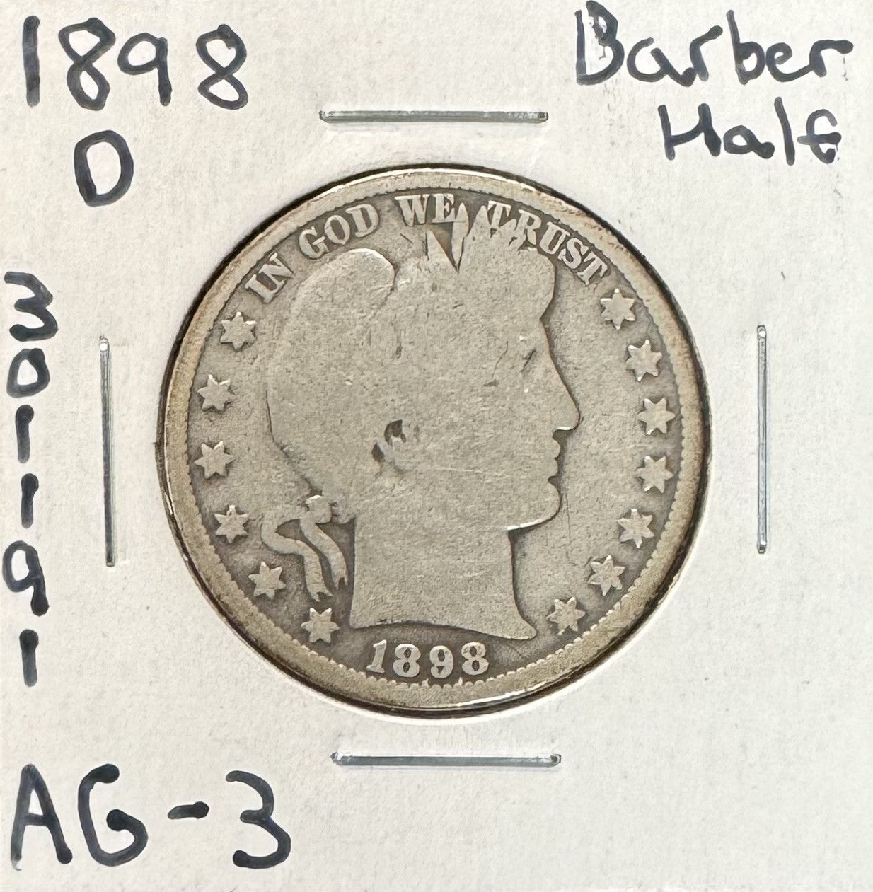 1898 O Barber Half Dollar - About Good ( 301191 )