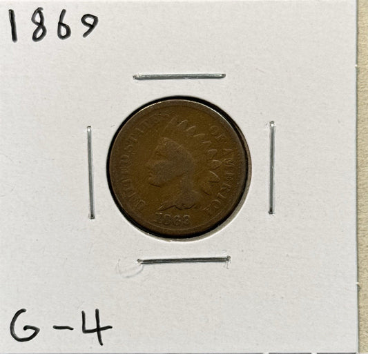 1869 Indian Head Cent - Good ( 40442 )