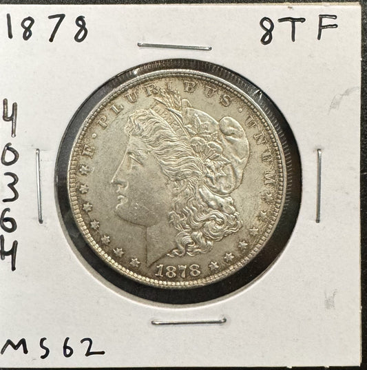 1878 Morgan Dollar 8TF - Mint State ( 40364 )